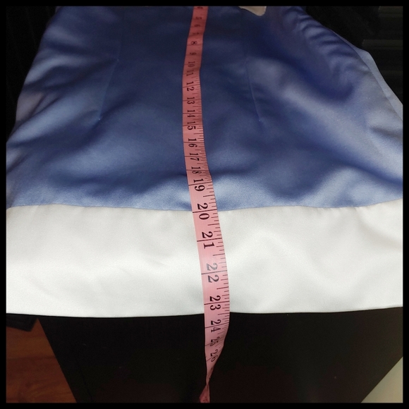 Blue and White Satin Top - Picture 5 of 7
